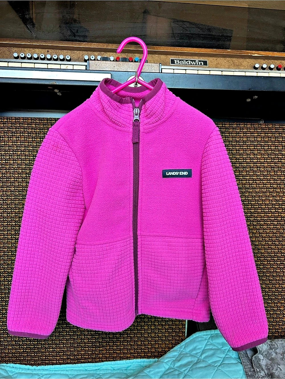 Lands' End Pink Fleece Zip Jacket Size XS